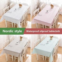 Table Cloth Nordic Plaid Decorative Linen Tablecloth Waterproof Oilproof Rectangular Wedding Dining Cover Easy To Clean Household
