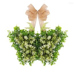 Decorative Flowers Spring Decoration Front Door Butterfly Wreaths Weather-Resistant Artificial Garland Background Wall Decor