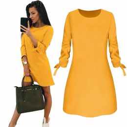 new Yellow Lg Sleeve Casual Party Mini Dr Autumn Winter Y2k Streetwear Clothes Evening Elegant Black Dres for Women 2022 e7Rv#