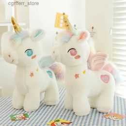 Stuffed Plush Animals 25-55CM Plush Toy Dream Rainbow With Wing Dolls Colour Soft Stuffed Animal Toys Cartoon Embroidery Pillow Gifts240327