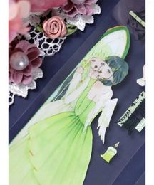 Gift Wrap Fairy Green Angel Girl Washi PET Tape For Planner Card Making DIY Scrapbooking Plan Decorative Sticker