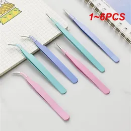 Drinking Straws 1-6PCS Nail Art Shaping Tweezers Stainless Steel Clip Macaron UV Gel Tips C Curve Rhinestone Pinchers Manicure