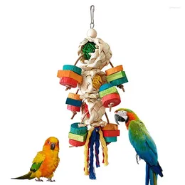Other Bird Supplies Chew Toys For Parrot Natural Wood Colorful Chewable Cockatiel Multifunctional Decorative Hangable Conure Accessories