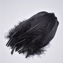 50Pcs/Lot Coloured Goose Feathers Needlework Handicraft Accessories Dream Catcher Black Feather Fly Tying Materials Decoration