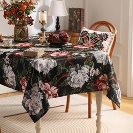 Table Cloth Oil Painting Tablecloth Polyester Mountain Pastoral Style Crops Decor Rectangular For Kitchen Dining Room Decorations