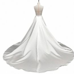 satin Detachable Skirt Wedding Removable Train For Dres Bow Bridal Overskirt Z1sg#