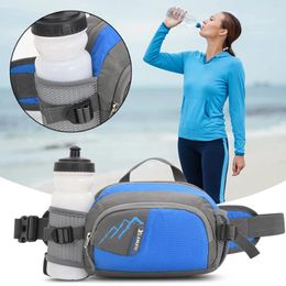 Waist Bags Nylon Pocket Jogging Bag Lightweight With Bottle Holder Running Belt Pack Portable Breathable Waterproof For Outdoor Sport
