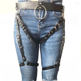 Belts 2024 Personality Gothic Sexy Belt Faux Leather Body Bondage Corset Female Harness Waist Leg Ring Straps Accessory