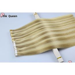 Hair Piece Human Fl Film Pu Extensions Naturalne taśmę bezkładki w europejskiej i amerykańskiej modzie produkty dostarczania mody otajf