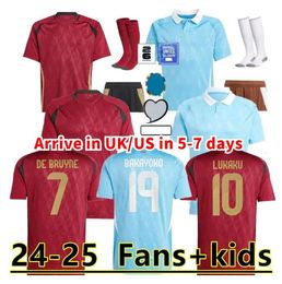 Brand New 24 25 Home Away BELGIUM Soccer Jerseys DE BRUYNE R.LUKAKU E.HAZARD 2024 Euro Cup Men Shirt MERTENS BATSHUAYI TIELEMANS T.HAZARD Fans Player Version Adult