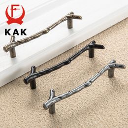 KAK 10pcs Tree Branch Furniture Handle 96mm 128mm Black Silver Bronze Kitchen Cabinet Handles Drawer Knobs Door Pulls Hardware