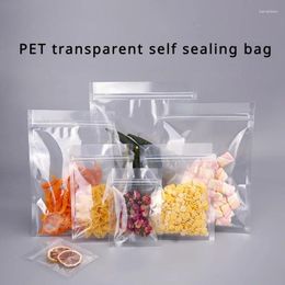 Storage Bags 500 Sealed Transparent Flat Bottom Self Sealing Bag Food Packaging Small Size Dried Fruit Tea Chain Clip Plastic