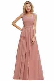 babyonline Elegant Lace Bridesmaid Dres V Neck 2024 Prom Dr Simple Chiff Wedding Party Gowns Vestidos Para Bodas S17R#