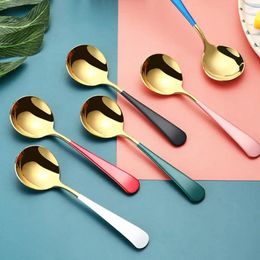 Spoons Rust-proof Kitchen Utensil Easy Grip Spoon Stainless Steel Dessert Set Non-slip Serving For Home Ice