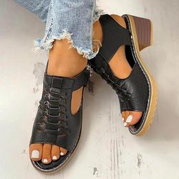 Sandals Womens Open Toe Platform Sandal Patent Leather Ankle Strap Zipper Back High Heel Footwear Chunky For Women