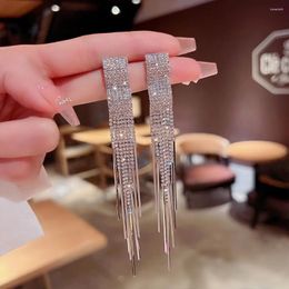 Dangle Earrings S925 Silver Needle Gorgeous Korean Version Niche Design High-End Celebrity Temperament Suitable For Women'S Tassel