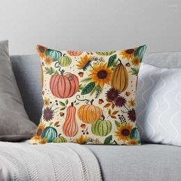 Pillow Pumpkin Watercolour Pattern Throw Decorative S For Luxury Sofa Cover