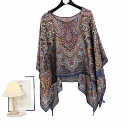 pcho Pullover Shawl Sun Protecti Scarf New Versatile Scarf Paired With Women's Loose Summer Sunscreen Leisure Clothing P16 b1Du#