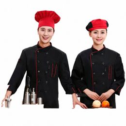 chef's clothes lg-sleeved men's and women's cott bakery pastry chef work clothes dert shop bakery waiter work uniform 64Wr#