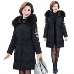 size 5XL Mother Winter Coat With Fur Collar Elderly Cott Padded Jacket Women's Thicken Down er Jacket Hooded parka clothes J6sI#