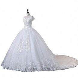 vestido De Noiva Simple Light Wedding Dr Elegant Lace Boat Neck Luxury Ball Gown Real Photo Robe De Mariee Plus Size X969#