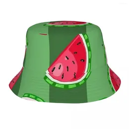 Berets Watermelon Green Bucket Hats Panama For Man Woman Bob Outdoor Hip Hop Fisherman Summer Fishing Unisex Caps