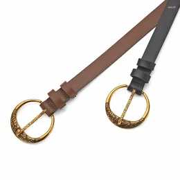 Belts Retro Circle Women's Spring Decorative Belt European And American Street Style Personalized Genuine Leather Waist Decoration