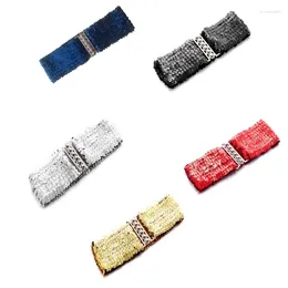 Belts Eye-catching Full Sequins Adult Waist Belt Luxurious Fashion Row Buckle For Casual Coat Dress F0T5