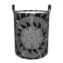 Laundry Bags Waterproof Storage Bag Heptagram And Seven Planets Household Dirty Basket Folding Bucket Clothes Organiser