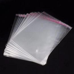 2024 100pcs Transparent Gift Bags DIY Candy Biscuit Cookie Packing Bags Self Adhesive Plastic Cellophane Food Bag Kitchen Organiser for for