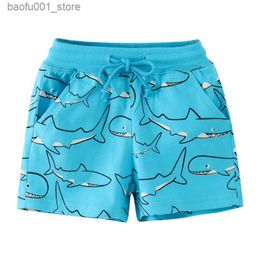 Men's Shorts Jump calculation childrens shorts boys and girls cartoon animal printed childrens Trousers pants baby clothing Q240329