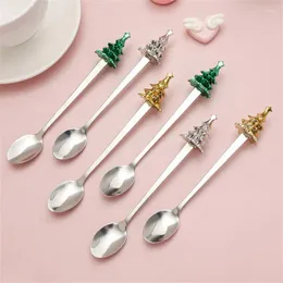 Coffee Scoops Easy To Clean Spoon Elegant Stainless Steel Durable Christmas Gift Dessert Decorative
