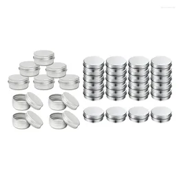 Storage Bottles 25 Pcs 15Ml Aluminium Lip Tins Make Up Pots & 30 Screw Top Round Aluminium