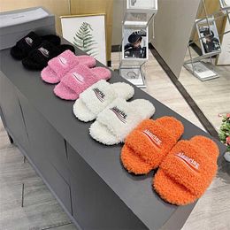 b Family Woollen Slippers Women Wear Autumn and Winter Thick Soled Embroidery Net Red Sheep Cake Word Lovers