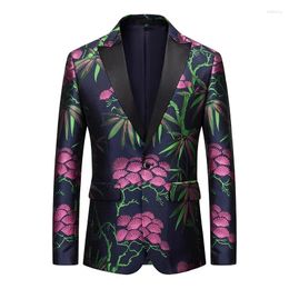 Men's Suits Landscape Tree Print Suit Fashion 3D Digital Cos Party Stage Nightclub Shining Cool Performance Casual Coat