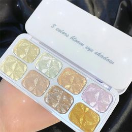 8 Colours Glitter Highlighter Facial Contour Brightening Blush Palette Makeups Body Powder Luminous Cosmetics 240327