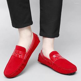 Casual Shoes Mens Fashion Men Women Patchwork Comfy Suede Leather Loafers Moccasins Slip On Men's Flats Male Driving