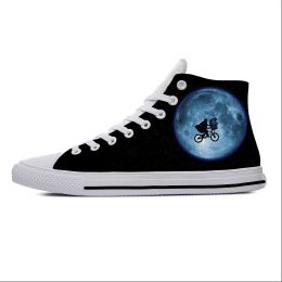 Shoes Hot ET Extra Terrestrial Alien Anime Cartoon Manga High Top Casual Shoes Lightweight Board Shoes Breathable Men Women Sneakers