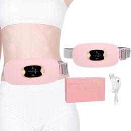 Heating Abdomen Massager Menstrual Cramp Relief Abdominal Warm Belt Vibrating Massage Relieve Uterus Pain Compresses 240314