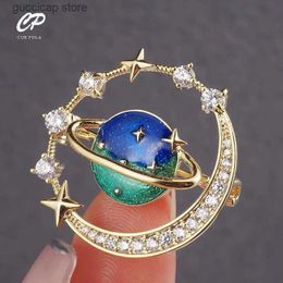 Pins Brooches Colourful Cosmic Brooch High-end Exquisite Atmosphere Wild Pin Anti-glare Silk Scarf Buckle Clothing Accessories Y240329