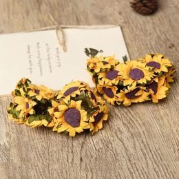 Decorative Flowers 100PCS Homemade Sunflower Simulation Paper For DIY Wedding Party Home Brand And High Quality