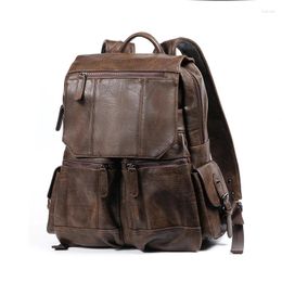 Backpack Weysfor Men Leather School Bag PU S Neutral Portable Waterproof Travel Male Book