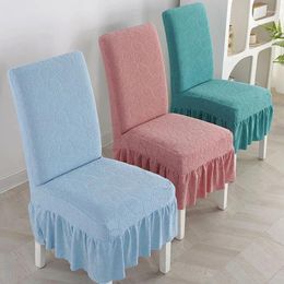 Chair Covers Flower Jacquard Fabric Cover Universal Size Stretch Seat Slipcovers For Dining Room Home Decor 1PC