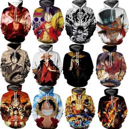 2023 Mens and Childrens Hoodie Pirate King Luffy Series 3d Printed Womens