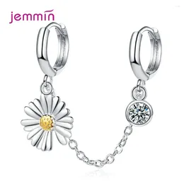 Dangle Earrings 1 Pc 925 Silver Single Ear Hole Drop For Women Little Daisy Pattern Female Jewellery