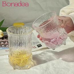 Wine Glasses Japanese Style Glass Water Cup Bark Pattern Engraved Whiskey Cups Personalised Beer Coffee Home Tools