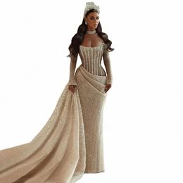 serene Hill Dubai Nude Mermaid Strapl With Overskirt Beaded Luxury Evening Dres Gown For Women Wedding Party 2024 BLA72291 j08g#