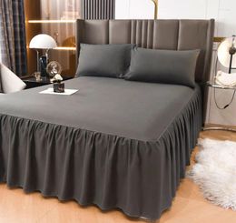 Bed Skirt Solid Color Single Bedspread Anti-slip Mattress Protective Cover