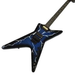 Electric Guitar 6-string Deep Blue Dimebg Ebony Fingerboard Support Costomization Freeshippings