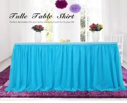 Table Skirt Tulle Tablecloth For Party Wedding Home Decoration Tableware Skirts Tutu Birthday Textile